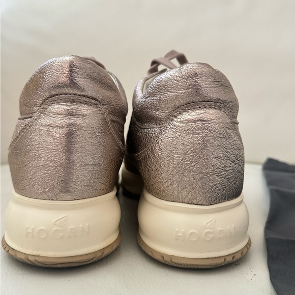 Hogan pink rose gold interactive/women’s  leather shoes sneakers - Picture 5 of 9